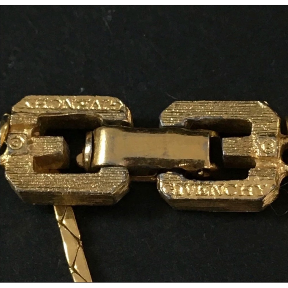 GIVENCHY Vintage 80s GG Logo Gold & Black Necklace VTG 1980 RARE - Picture 7 of 10